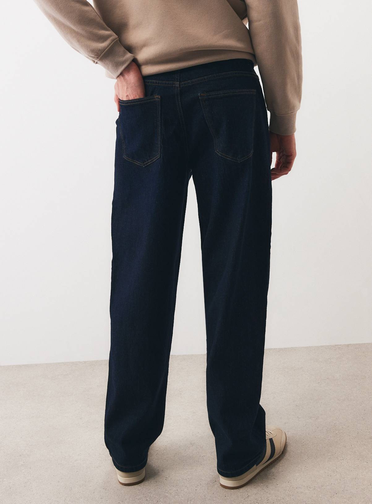 Dark Mid Denim Relaxed Straight Jeans 44S - Image 5